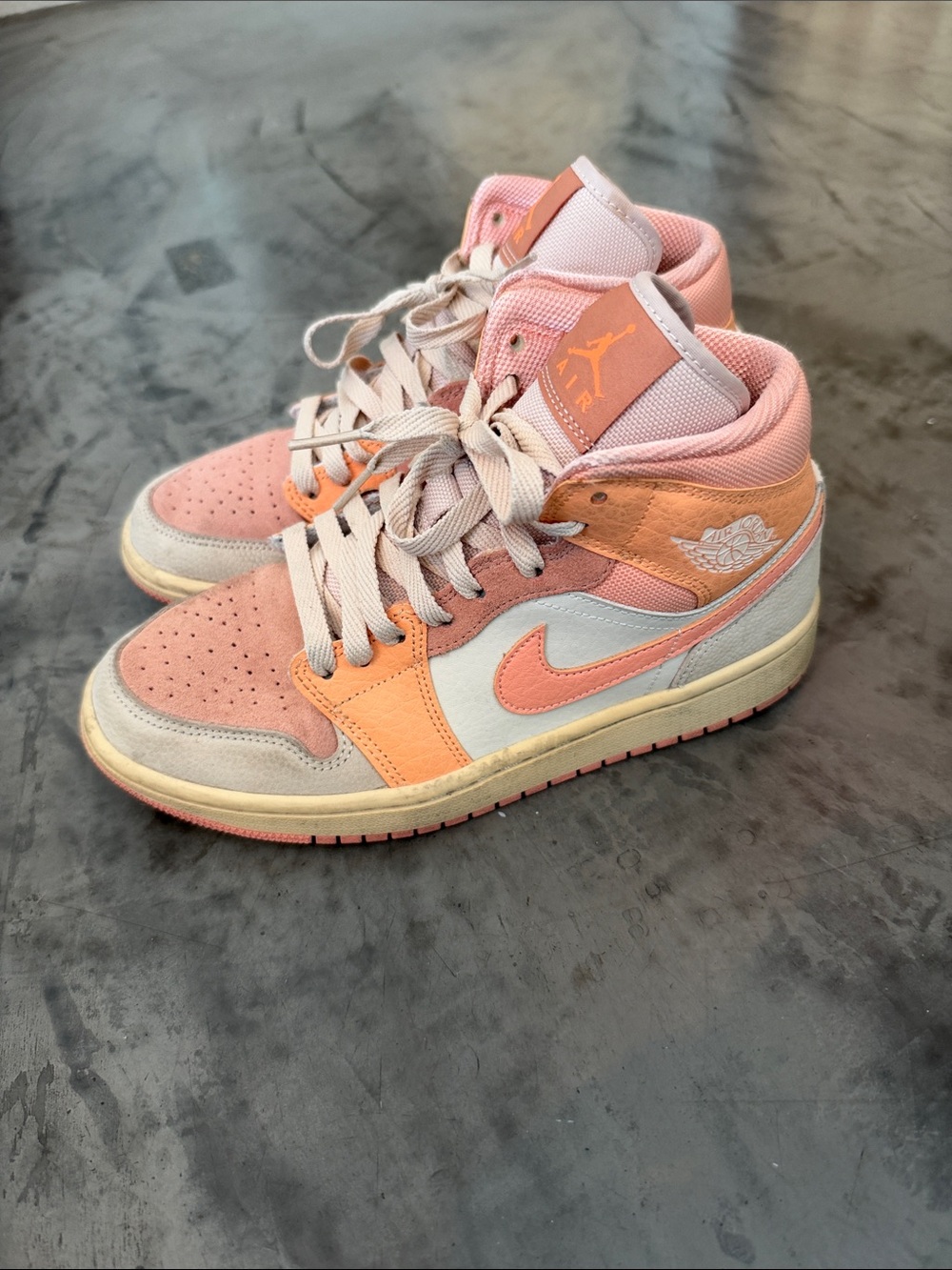 Nike Women's Mid-Top Sneakers in Pink and Peach
